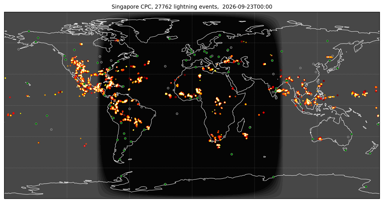 WWLLN Global Stroke Map
